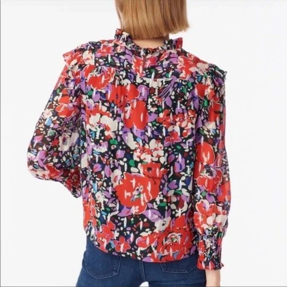 J. Crew Floral Blouse - Red and Black - Picture 10 of 10
